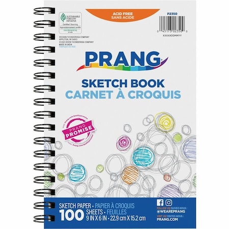 Pacon Sketch Book, Lightweight, 9in. x 6in., 100 Sheets Per Book, 6PK P2350