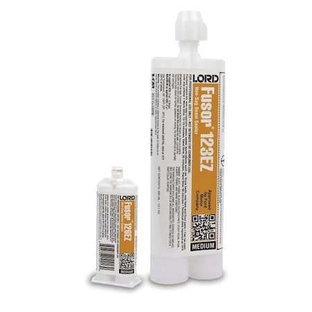 Lord Fusor Adhesives 2-Part Medium Non-Sag Seam Sealer, 10.1 oz Cartridge, Blue, Liquid, 24 hr Curing 123EZ