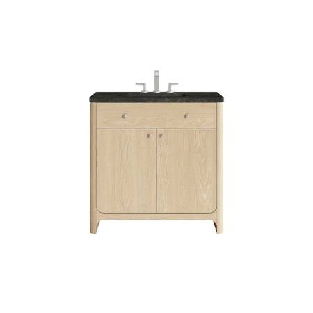 James Martin Vanities Gracyn 36" Single Vanity, Coastal Driftwood, w/ 3 CM Phantome Eclos Widespread Top D125-V36-CSD-WPHT