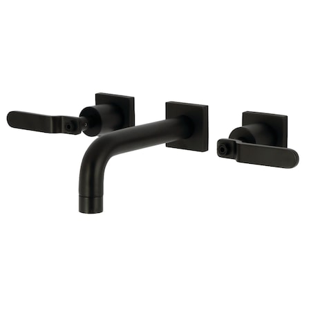 Kingston Brass Double-Handle Wall Mount Bathroom Faucet, Matte Black KS6120KL