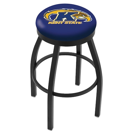 Holland Bar Stool Co 25" Blk Wrinkle Kent State Swivel Bar Stool, Accent Ring L8B2B25KentSt