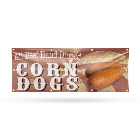 Signmission Corn Dogs, 36 Inch x 96 Inch, Vinyl Banner B-96-30529