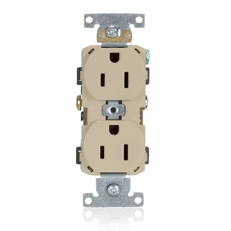 Leviton Duplex Receptacle Outlet, 15A, Ivory, 125V CR015-I