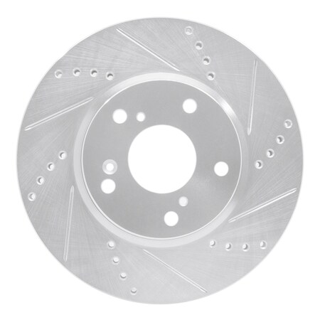Dynamic Friction Co DFC Brake Rotor - Drilled and Slotted - Silver 631-59061R