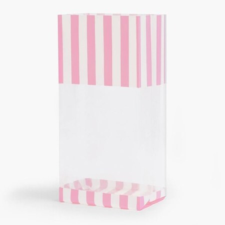 Nashville Wraps Pink Cabana Stripe Cello Bags, 5x3x11.75, 100PK C4BPKCS