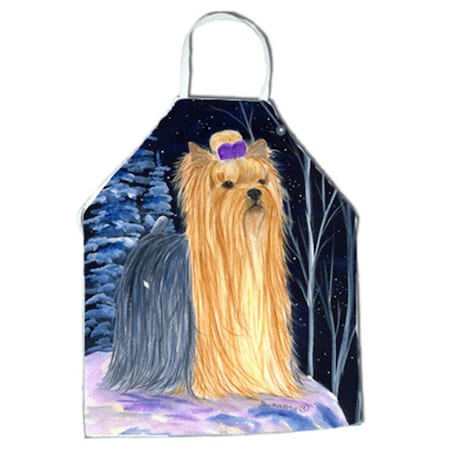 Carolines Treasures Starry Night Yorkie Apron - 27 x 31 in. SS8365APRON
