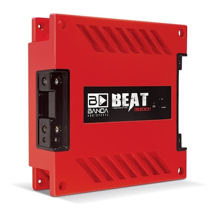 Banda High Power Vehicle Audio Mono Bass Amplifier w/Subsonic Filter and Low Pass Filter Stable at 1 ohm BEAT3000.1RED