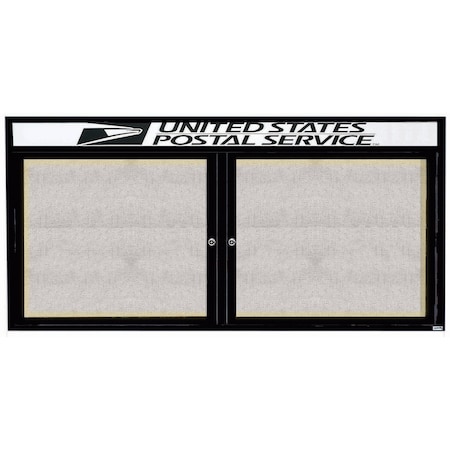 Aarco Illuminated Outdoor Enclosed Bulletin Board w/ Al Frame Header, Powder Coated Black, 36''Hx72''W ODCC3672RHIBK
