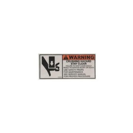 Jlg REPLACEMENT DECAL, WARNING CRUSH HAZARD 1702246