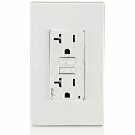 Leviton ELECTRICAL RECEPTACLES WH 2-FUNCTION AFCI ST GFCI REC 20A-125V AGTR2-W
