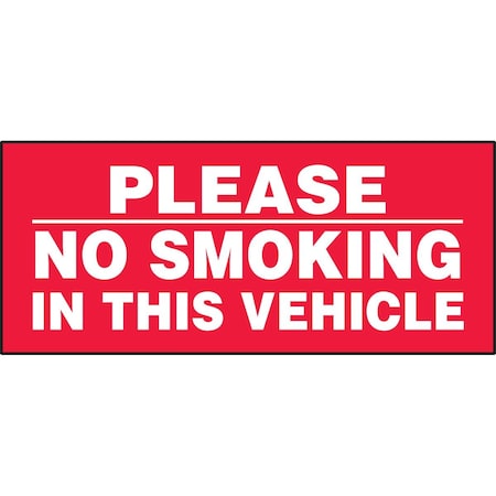 Accuform PLEASE SAFETY LABEL NO SMOKING IN LVHR552XVE