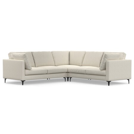 Homeroots 102" Cream Fabric Sofa With Black Legs 641046