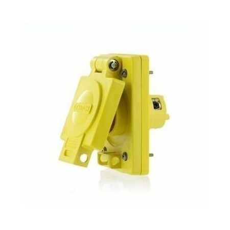 Leviton Industrial Grade Flanged Outlet, Wetguard, 15/10 Amp, 125/250 Volt 90W07-S