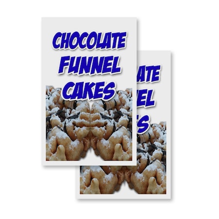 Signmission Chocolate Funnel Cakes, Vinyl Decals Only 24 Inch x 36 Inch, Vinyl Decal, 2PK DSB-2436-2PACK-Chocolate Funnel Cakes