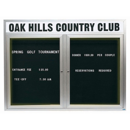 Aarco Illuminated Outdoor Enclosed Directory w/ Al Frame Header, Clear Satin Anodized Finish, 48''Hx60''W OADC4860HI