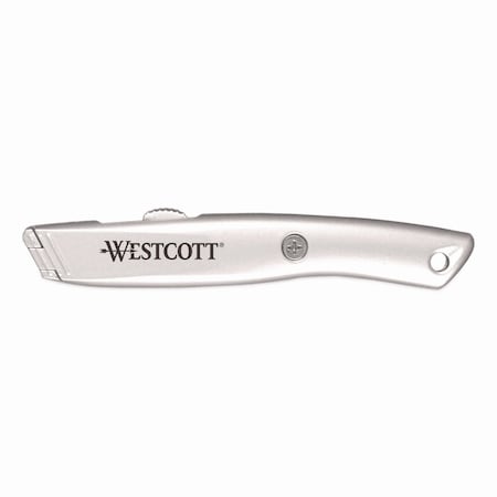 Westcott Aluminum Safety Cutter with Ceramic Blade, Aluminum Handle, Silver 00722