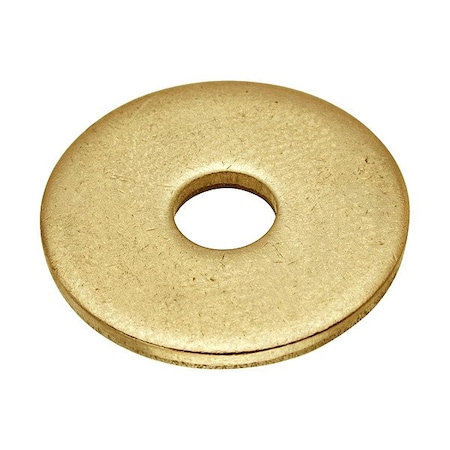 Zoro Select Flat Washer, For Screw Size #10 , Brass Plain Finish, 5 PK WASB#10WBR