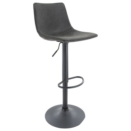 Leisuremod Tilbury Modern Adjustable Bar Stool with Footrest and 360-Degree Swivel, Charcoal Black TS29BL