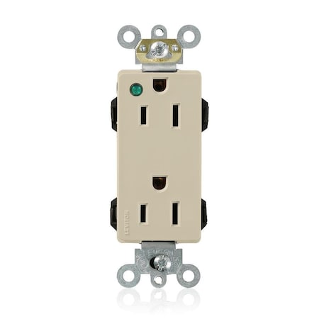 Leviton Straight Blade Receptacle, 5-15R, 15 A, 125V AC, Flush Mount, Self-Grounded M1626-PLI
