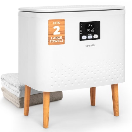 Serenelife Rectangular Towel Warmer Bucket, Large Capacity Blanket and Towel Warmer for Bathroom, Single-Touch SLTLR625