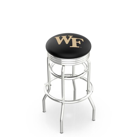 Holland Bar Stool Co 30" Chrome 2-Ring Wake Forest Swivel Bar Stool, Accent Ring L7C3C30WakeFr
