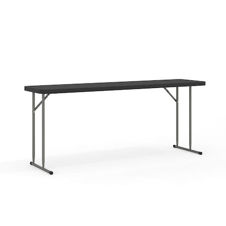Flash Furniture 18 W, 70.8 L, 29 H, Metal, Plastic, Plastic: Polyethylene Top, Black RB-1872-BK-GG