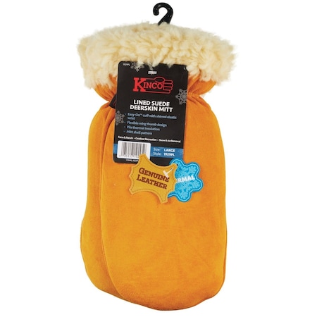 Kinco Mens Large Golden Full Suede Deerskin Winter Work Mitt 1929PL-L