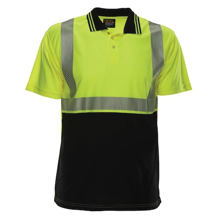 Reflective Apparel ANSI Type R Class 2 Short Sleeve Polo Shirt with 3M Scotchlite Comfort Trim 342CT-LB-LG