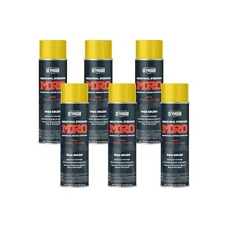 Seymour Midwest MRO Industrial High-Solids Spray Paint, Ryder Yellow, 16 oz, 2PK 6201446-2