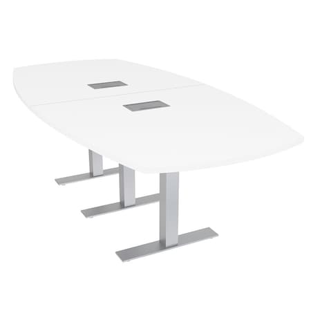 Skutchi Designs Arc Boat Conference Table With Power, 48 in W, 96 in L HAR-ABOT-48X96-T-W960-ESIL