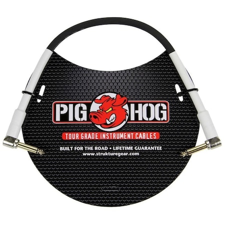 Pig Hog 1-Feet 1/4-in Right Angle - 1/4-in Right Angle 8mm Inst. Cable PH1RR