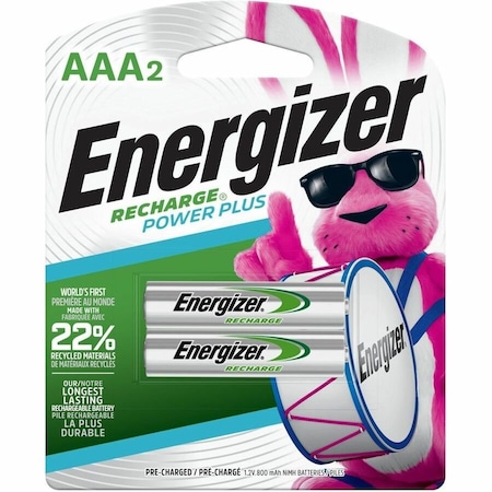 Energizer Precharged Recharg Battery, AAA, NiMh, PK2 NH12BP-2