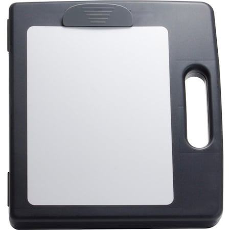 Officemate Portable Dry Erase Clipboard Case, 4 Compartments, 1/2" Cap., Charcoal 83382