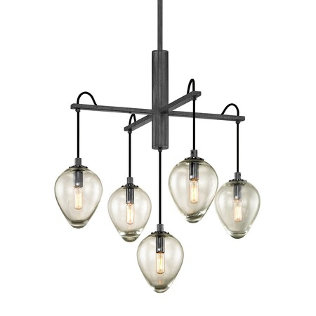 Troy Lighting Brixton 5 Light Chandelier 26 In. Graphite F6206-GRA/BCR