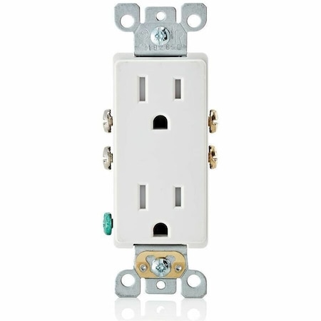 Leviton Duplex Decora Receptacle, 15 Amp, 125 Volt T5325-SW