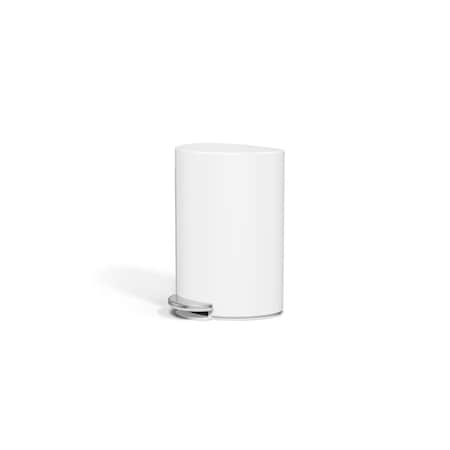 Simplehuman 6 Liter / 1.6 Gal. Mini Semi-round Step Can w/ Inner Bucket & Liner Pocket, White Steel CW2108