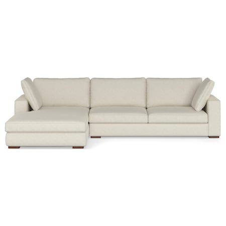 Homeroots 122" Cream Fabric Sofa With Brown Legs 641048