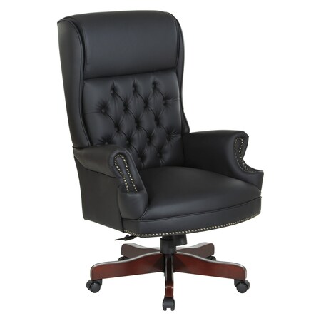 Office Star Products TEX Colletion Deluxe High Back Executive Chair, Black Vinyl TEX228-3