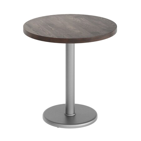 Flash Furniture Bennett 30 in Round Solid Wood Indoor Tabletop in Dark Brown with 18 in Round Dining Height GSF-RD30-DKBRN-TR18S-GG