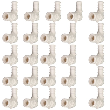 Everflow 3/4'' x 1/2'' PEX Barb 90 Degree Elbow Pipe Fitting; Plastic Poly Alloy PPRL3412