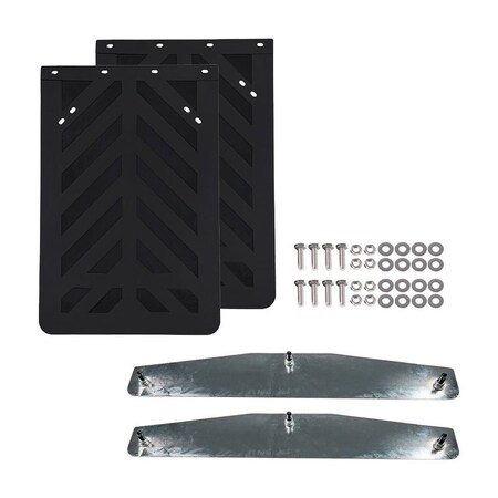 Mytee Products Semitruck Mud Flap & Weight Kit - 2PK 24inx36inMud Flap & 2PK 4inx24inChrome Weights, 2PK MUDFLAP-36-CR-KIT