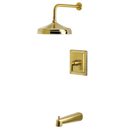 Kingston Brass Single-Handle Pressure Balanced Tub and Shower Faucet, Brushed Brass KB6147NDL