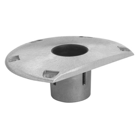 Attwood 2383221 7 x 9 in. Clear Coat Aluminum D-Shaped Socket Base for 2.37 in. Post A7J-2383221