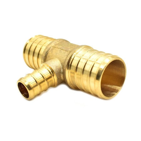 Thrifco Plumbing 1/2" x 1/2" x 3/4" Brass Reducing Tee Lead Free F1807 - (PEX B) 7910231