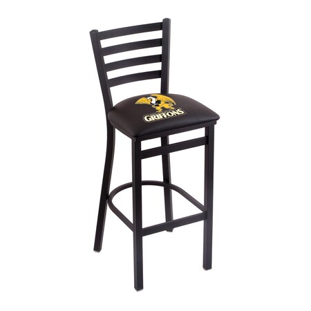 Holland Bar Stool Co 25" Blk Wrnkl Missouri Western State Station Counter Stool, Ladder Back L00425MOWSt
