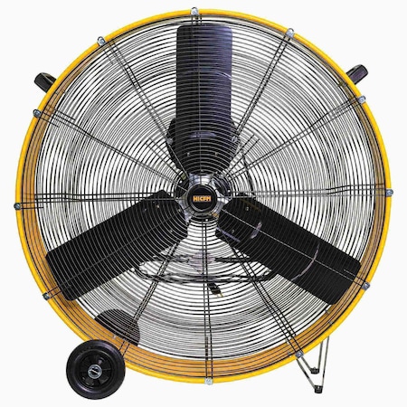 Edendirect 39 in.Variable Speed High Velocity Drum Fan in Yellow with Built In Handle and Wheel ZR-FAN-D36FDC