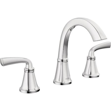 Delta Geist Series Widespread Bathroom Faucet, 1.2 gpm, 2-Handle, 3-Faucet Hole, Metal, Chrome 35864LF