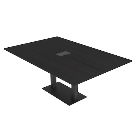 Skutchi Designs Rectangle Conference Table With Power, 48 in W, 84 in L, Black HAR-REC-48X84-DOU.BK-U999ST19-EBLK