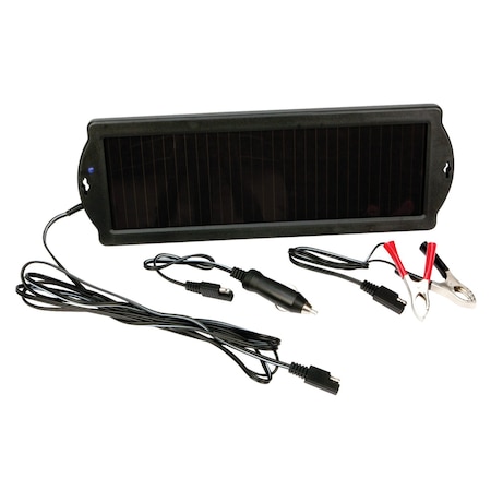 Performance Tool 2.5-Watt Solar Battery Charger, 12V DC, Amorphous Panels, Alligator Clamps W2997
