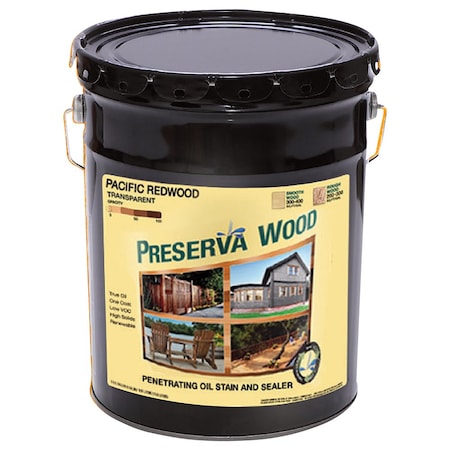 Preserva Wood 5 Gal Preserva Products, Ltd. Pacific Redwood Transparent Preserve and Protect Stain and Sealer 40504